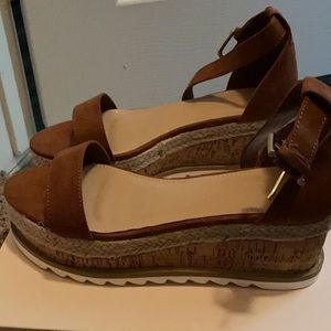 Just Fab Suede Wedge Espadrilles